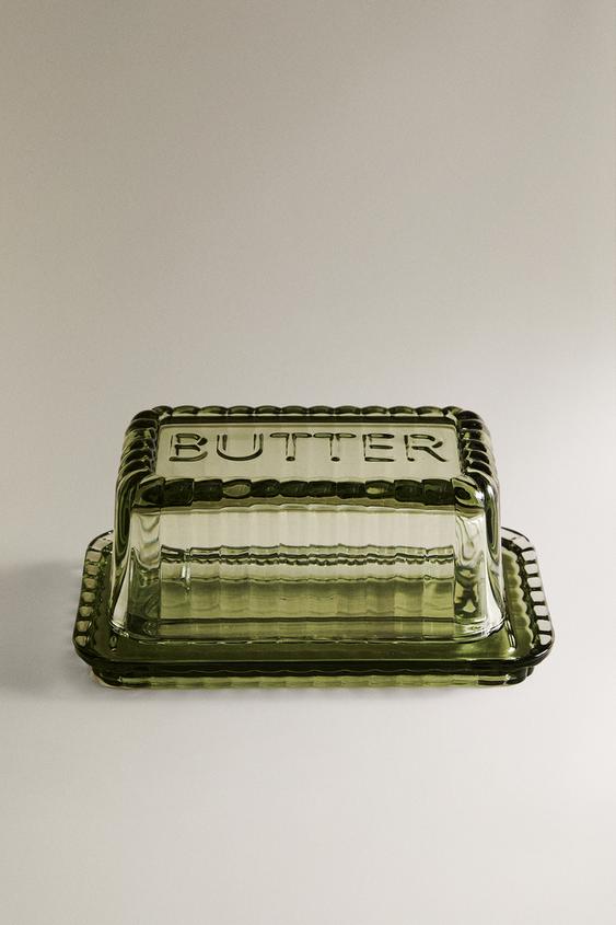 GLASS BUTTER DISH