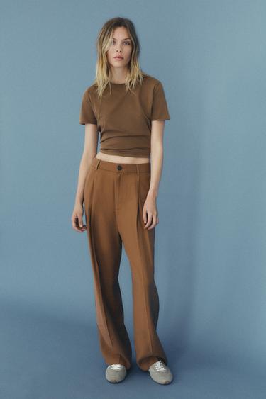 PLEATED TROUSERS - Caramel by Zara - Image 0
