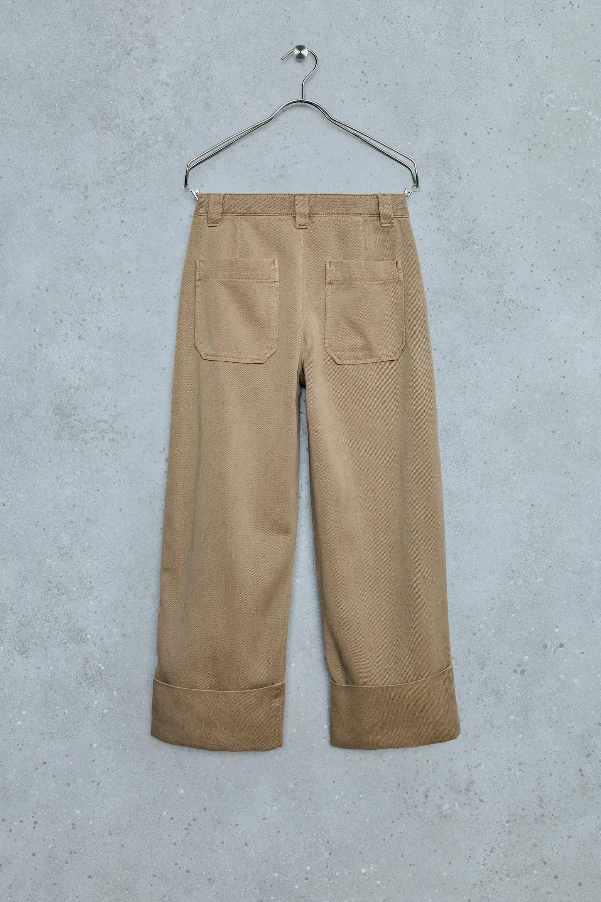 STORIESZ - FLUID WIDE LEG TROUSERS — Beige