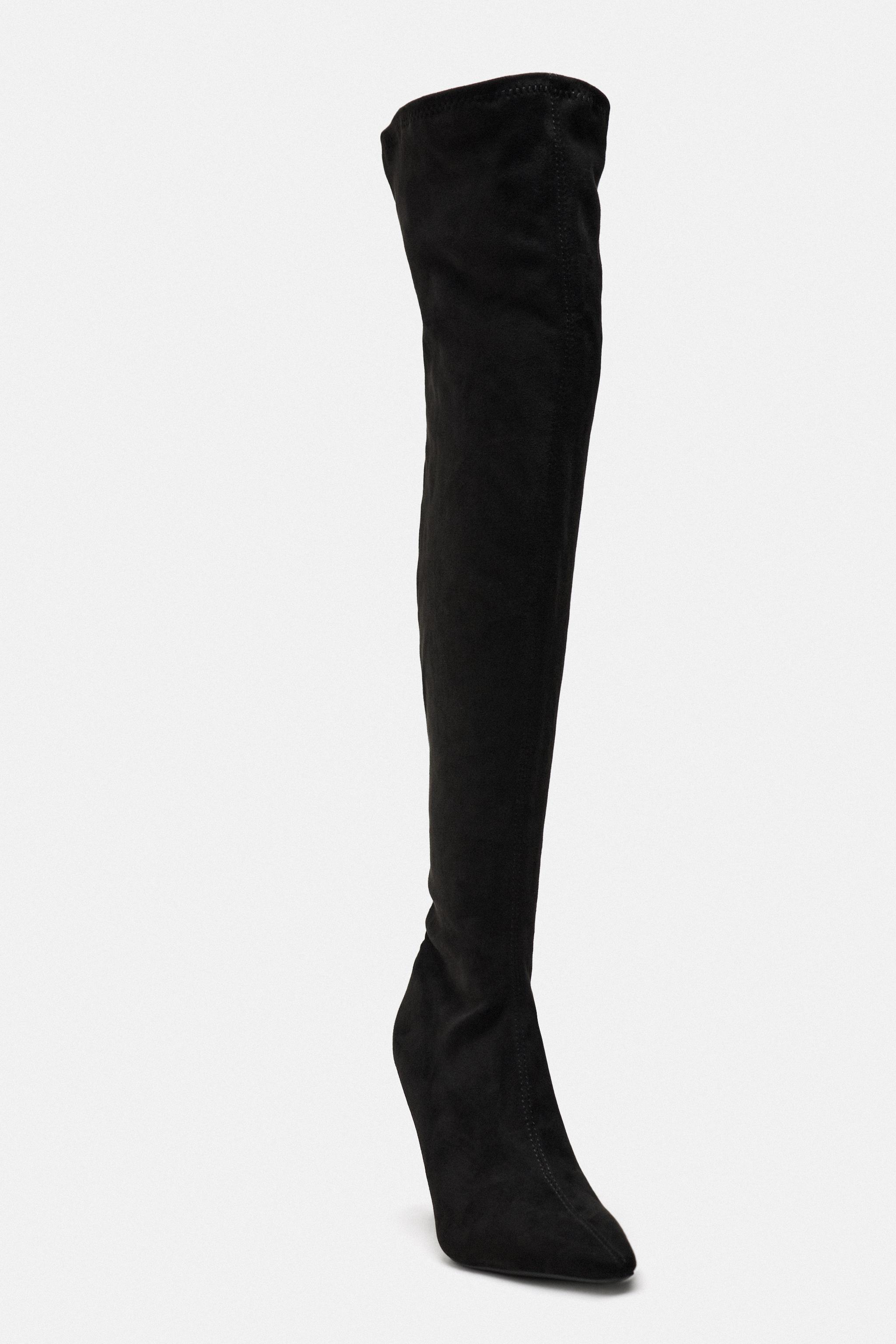 Zara fabric over 2025 the knee boots