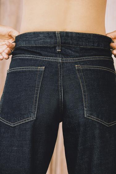 Zara ZW COLLECTION WIDE LEG LOW RISE JEANS - Blue