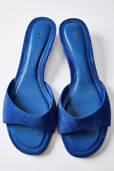 SANDALIA MULE ANTE - Azul de Zara