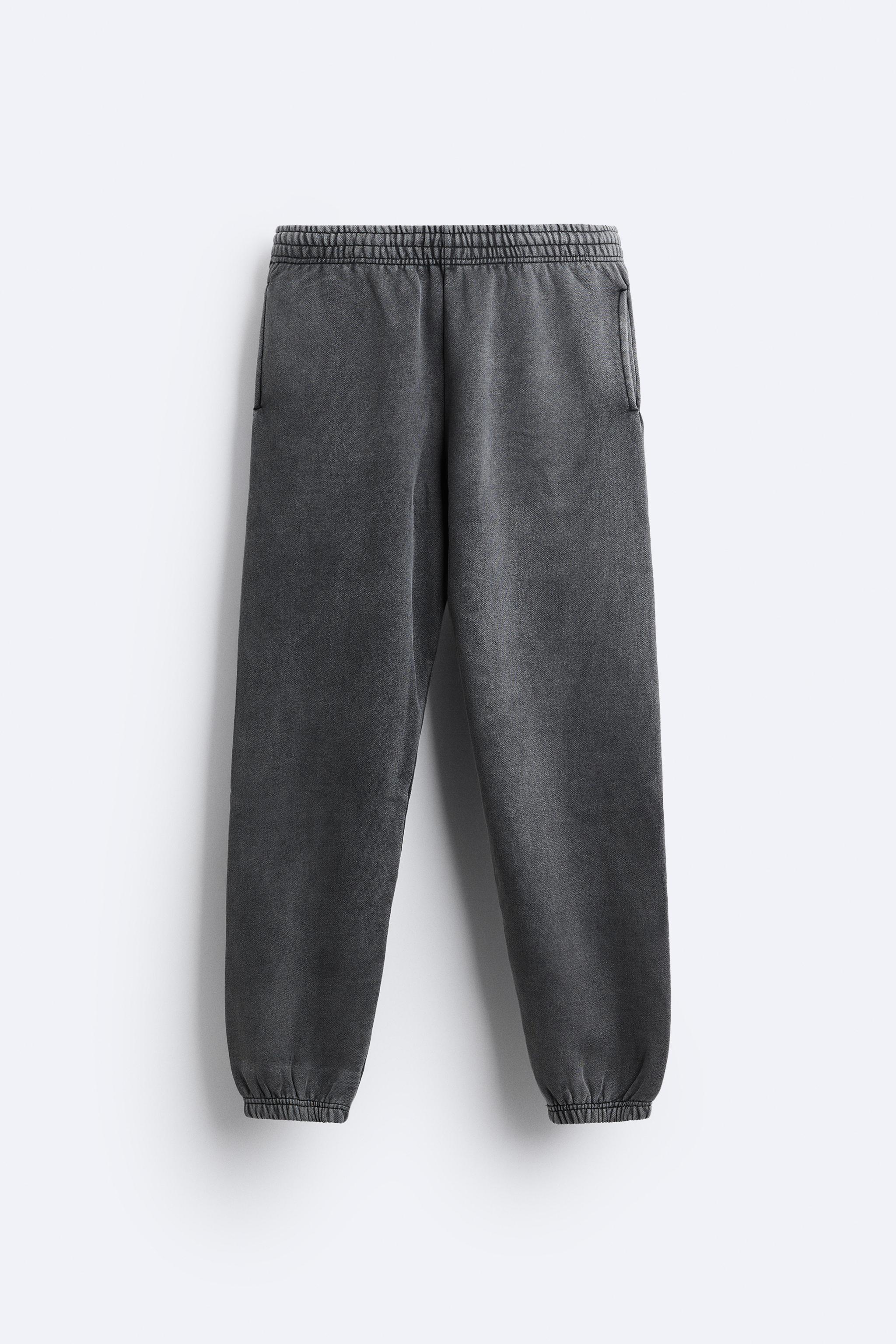 Zara washed jogging pants hot sale