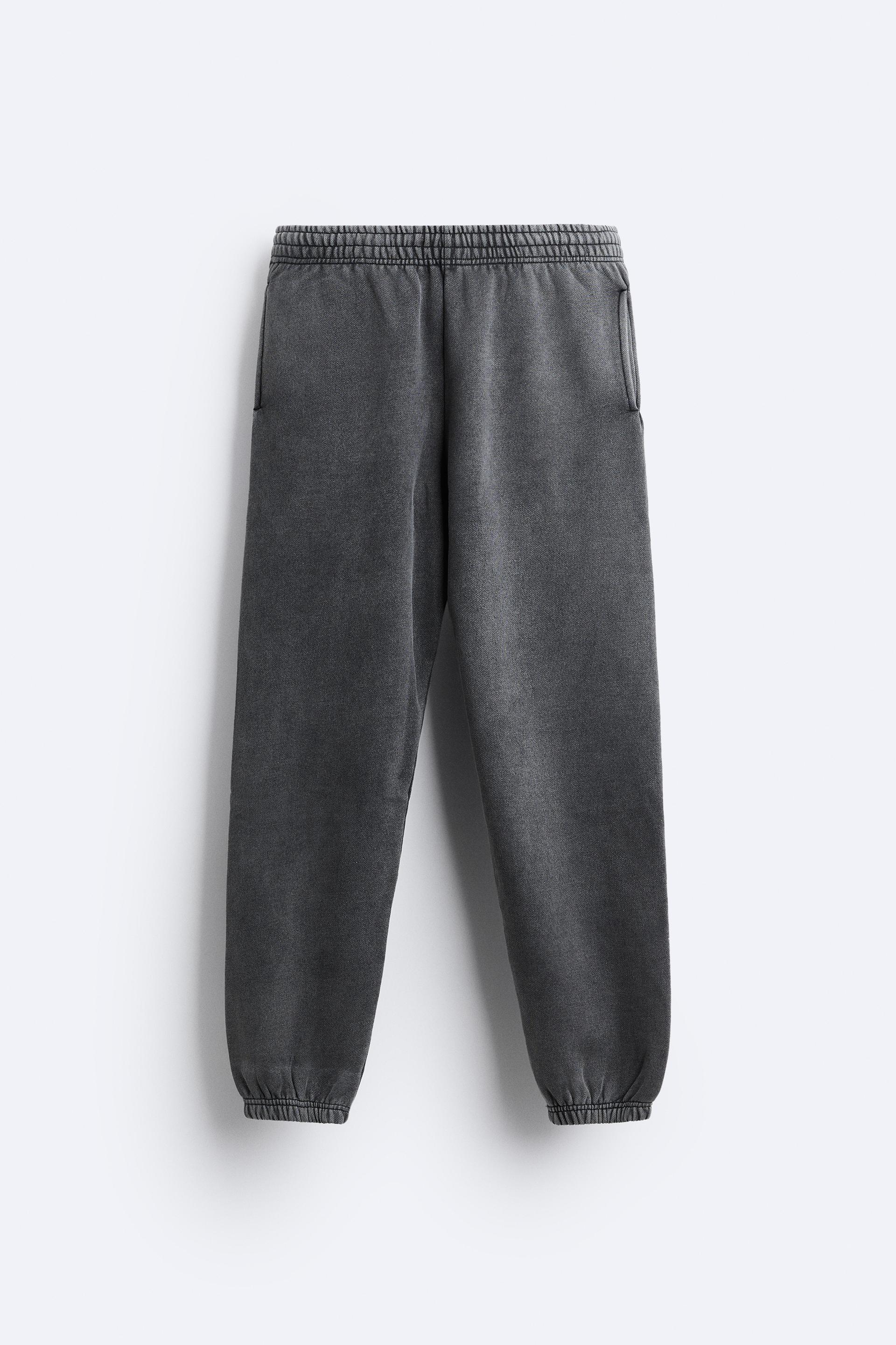 WASHED JOGGER PANTS - Anthracite grey