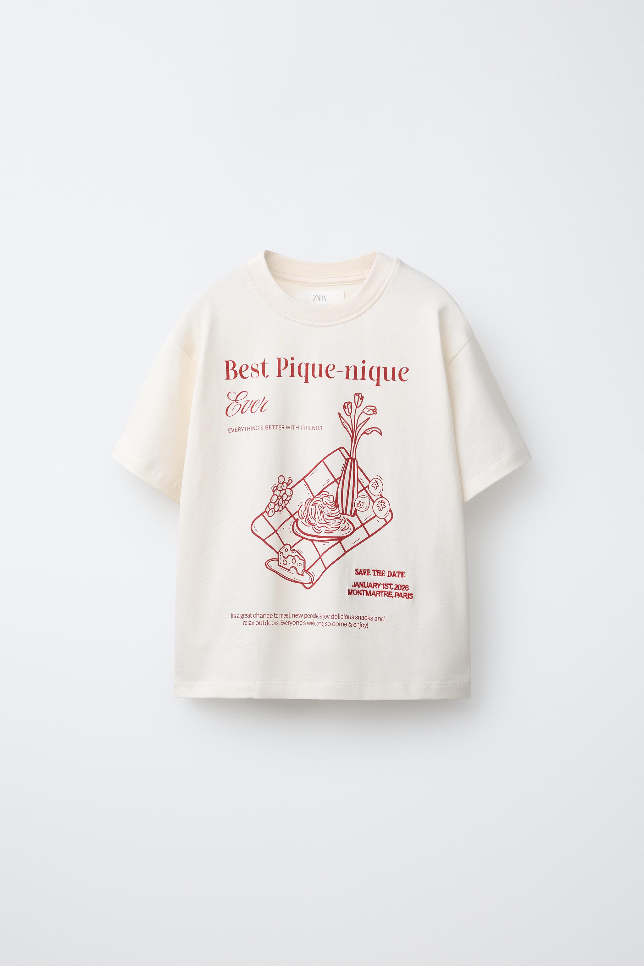 EMBROIDERED AND TEXT T-SHIRT