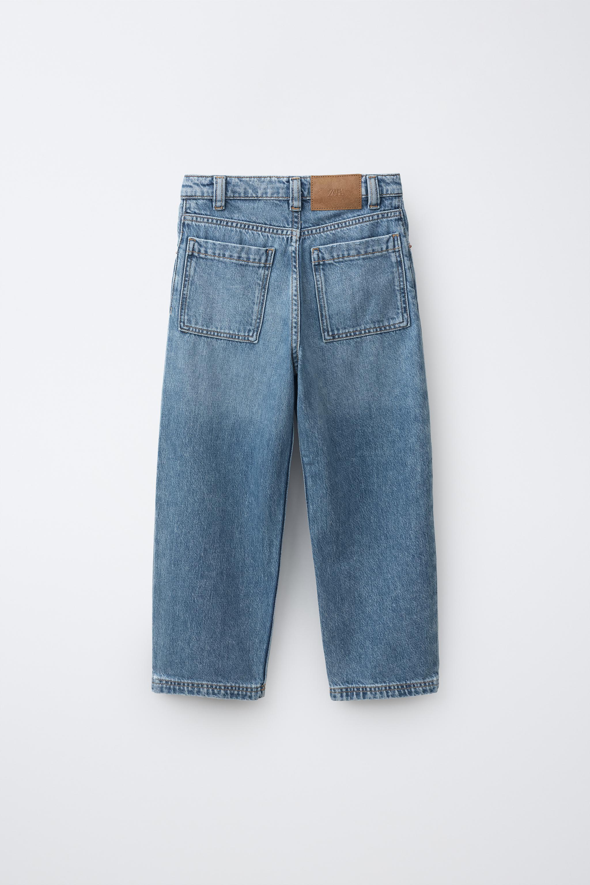 RELAXED BAGGY DENIM PANTS — Blue