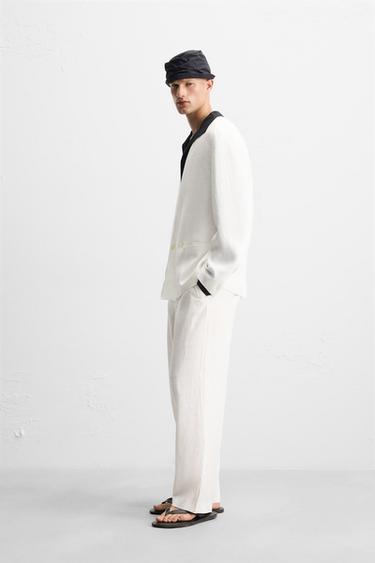 100% LINEN SUIT TROUSERS - White by Zara - Image 3