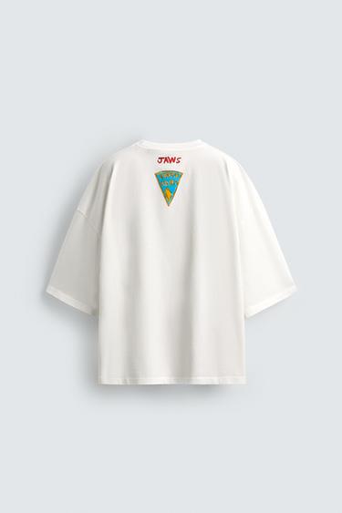 JAWS ©UCS LLC AND AMBLIN X DYLAN´S T-SHIRT CLUB X ZARA ILLUSTRATION T-SHIRT - White by Zara - Image 1