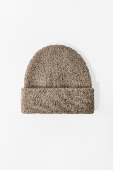 BONNET BEANIE EN MAILLE À REVERS - Beige de Zara