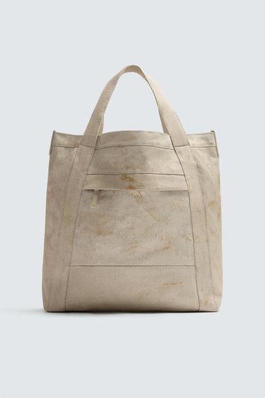 FABRIC TOTE BAG - White by Zara