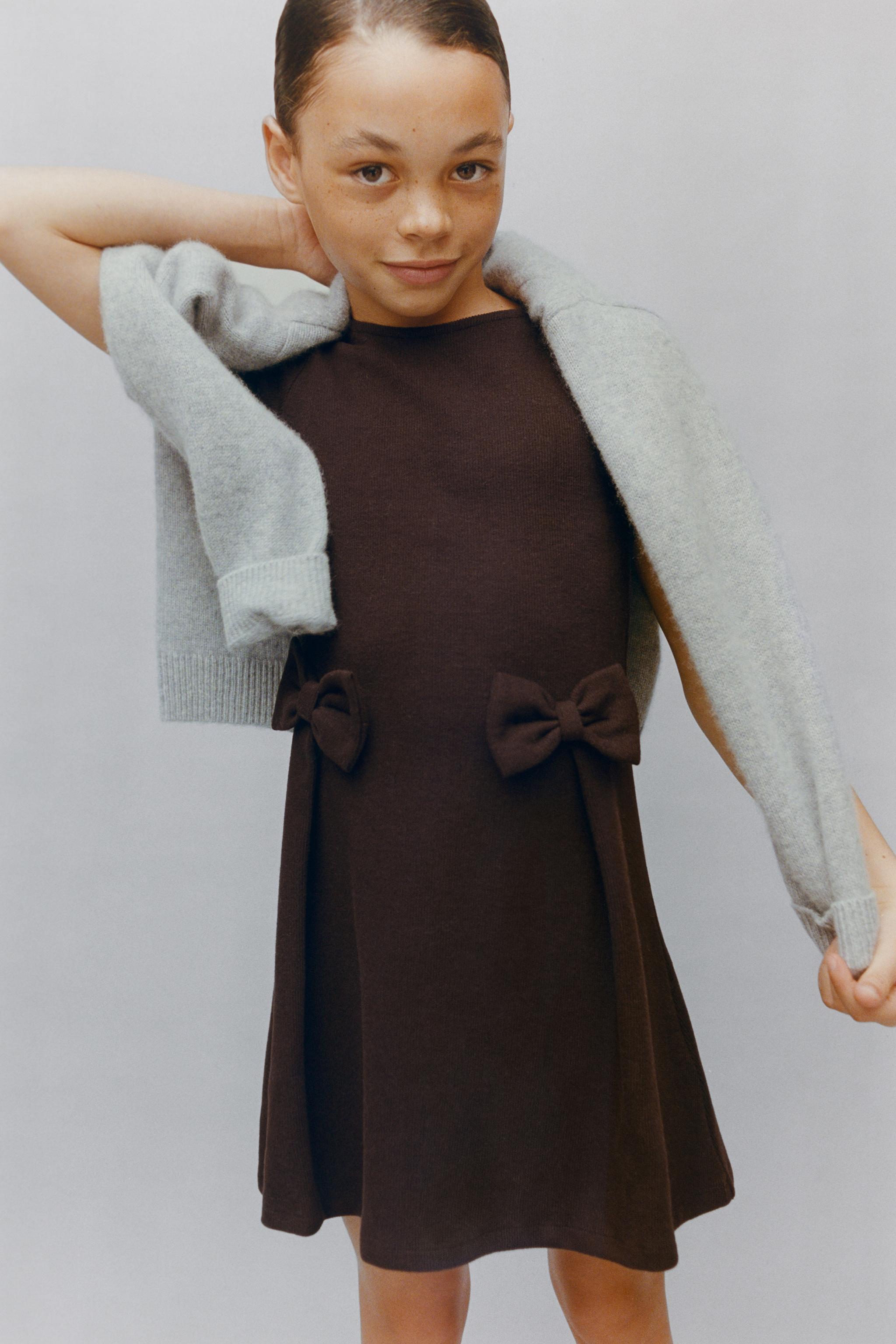 brown ribbed dress zara Zara Brown Ribbed Dress