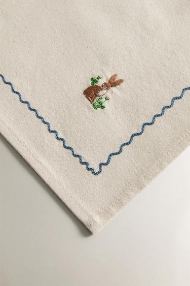 COTTON PLACEMAT WITH RABBIT EMBROIDERY - Blue by Zara - Image 2