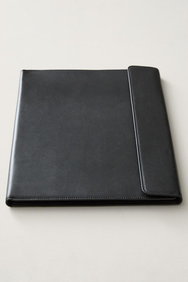NAPPA LEATHER COMPUTER CASE — Navy Blue
