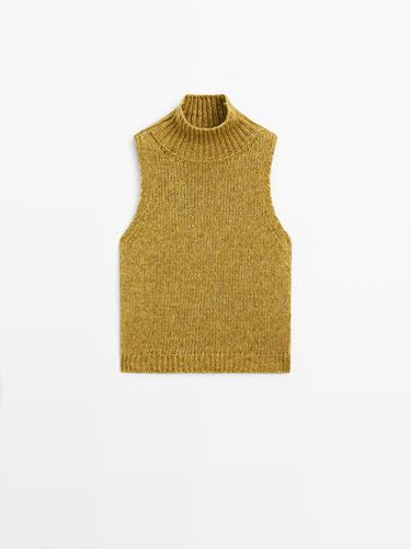 Zara Turtleneck knit vest - Oil