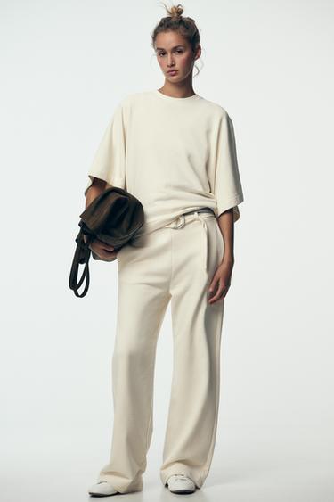 RUSTIC SHORT SLEEVE SWEATSHIRT - Ecru by Zara - Image 0