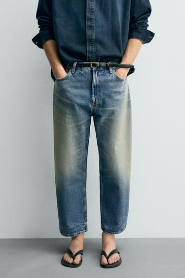 TAPERED WIDE-LEG JEANS - Blue by Zara