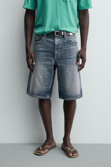 BERMUDA DENIM RELAXED FIT - Azul de Zara