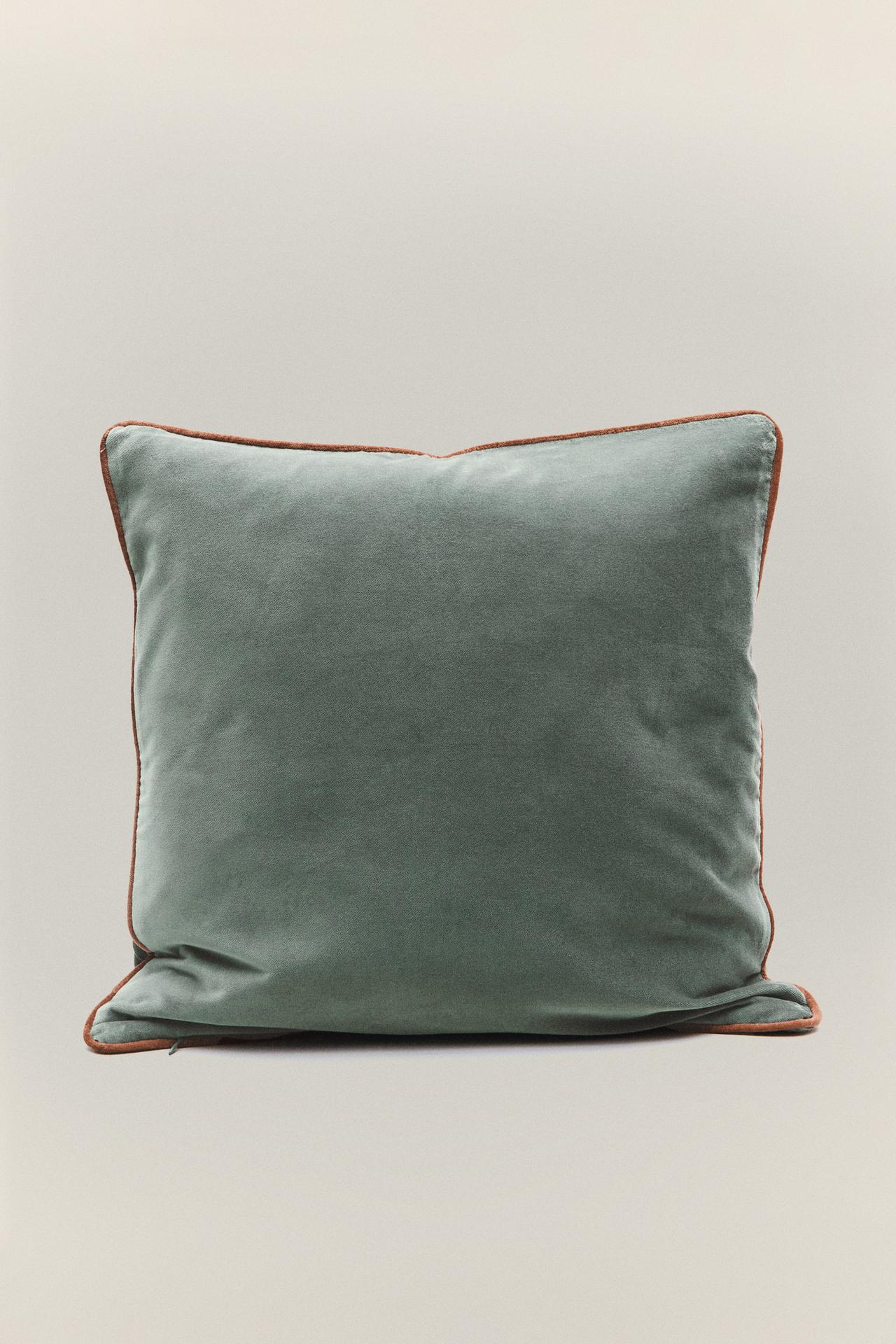 VELVET THROW PILLOW COVER — Blue