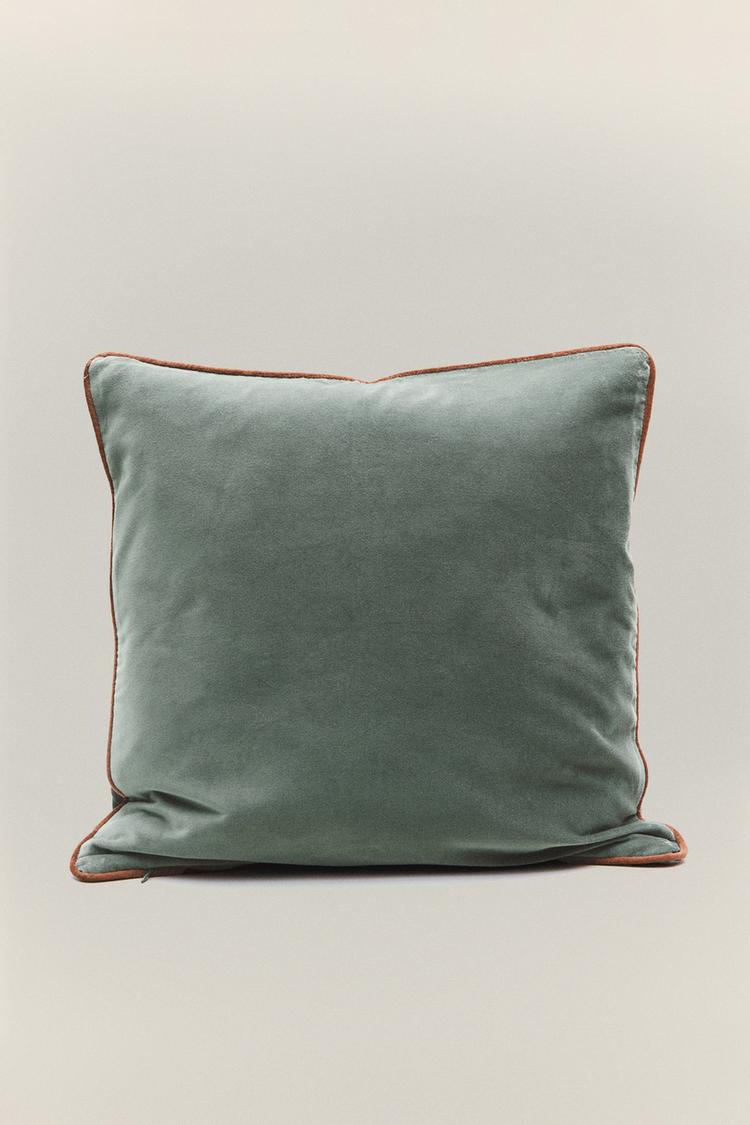 VELVET THROW PILLOW COVER — Blue