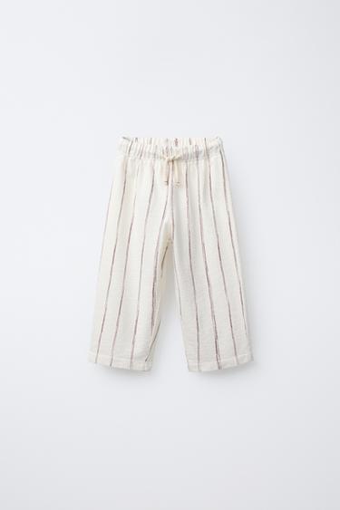 CALÇA LISTRADA - Cru da Zara