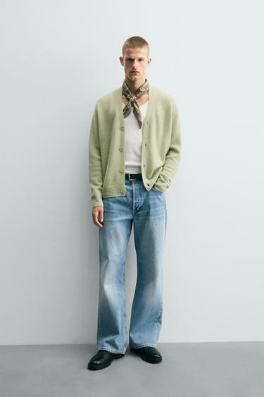 CÁRDIGAN 100% LANA - Verde claro de Zara - Imagen 0