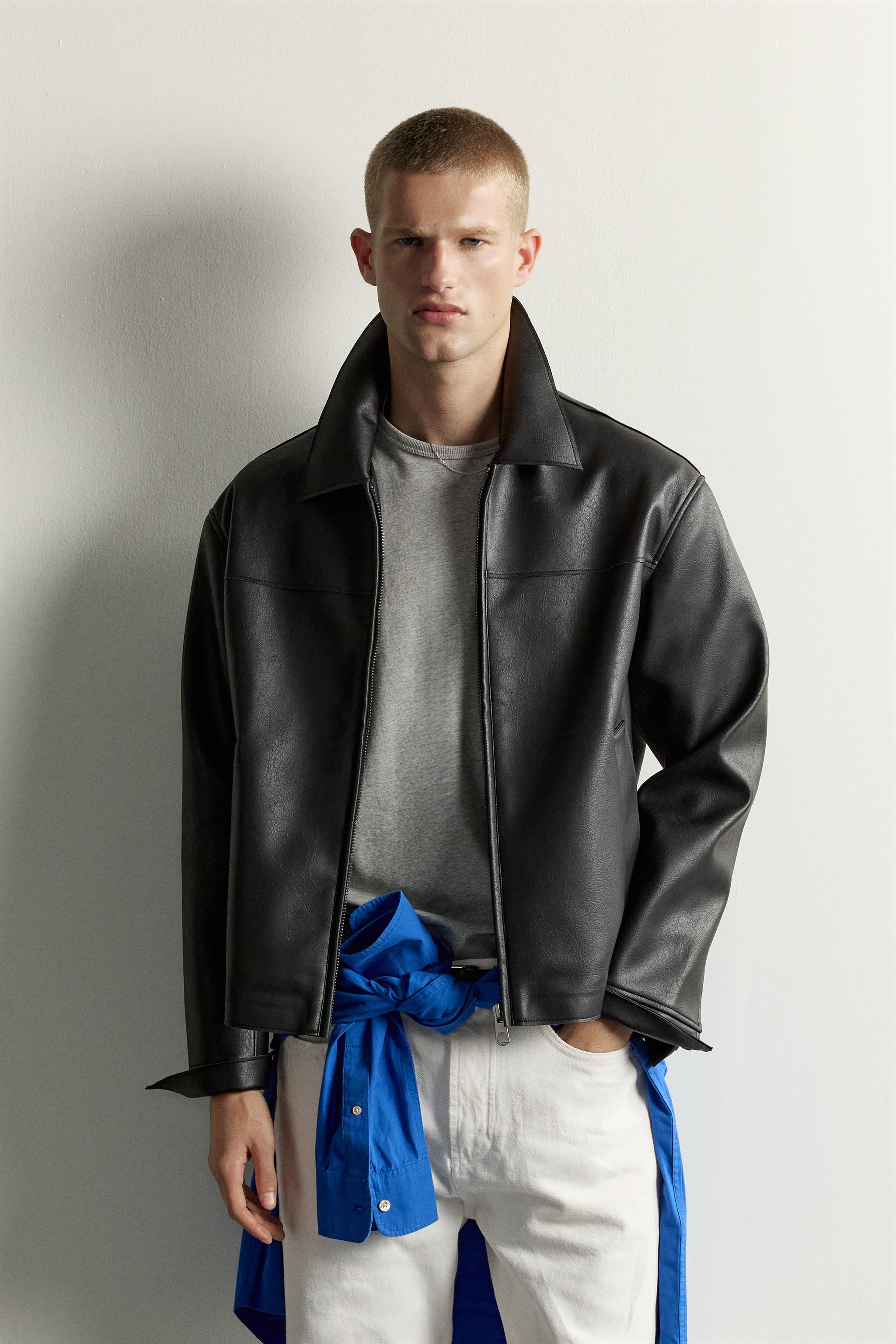 FAUX LEATHER REGULAR FIT JACKET