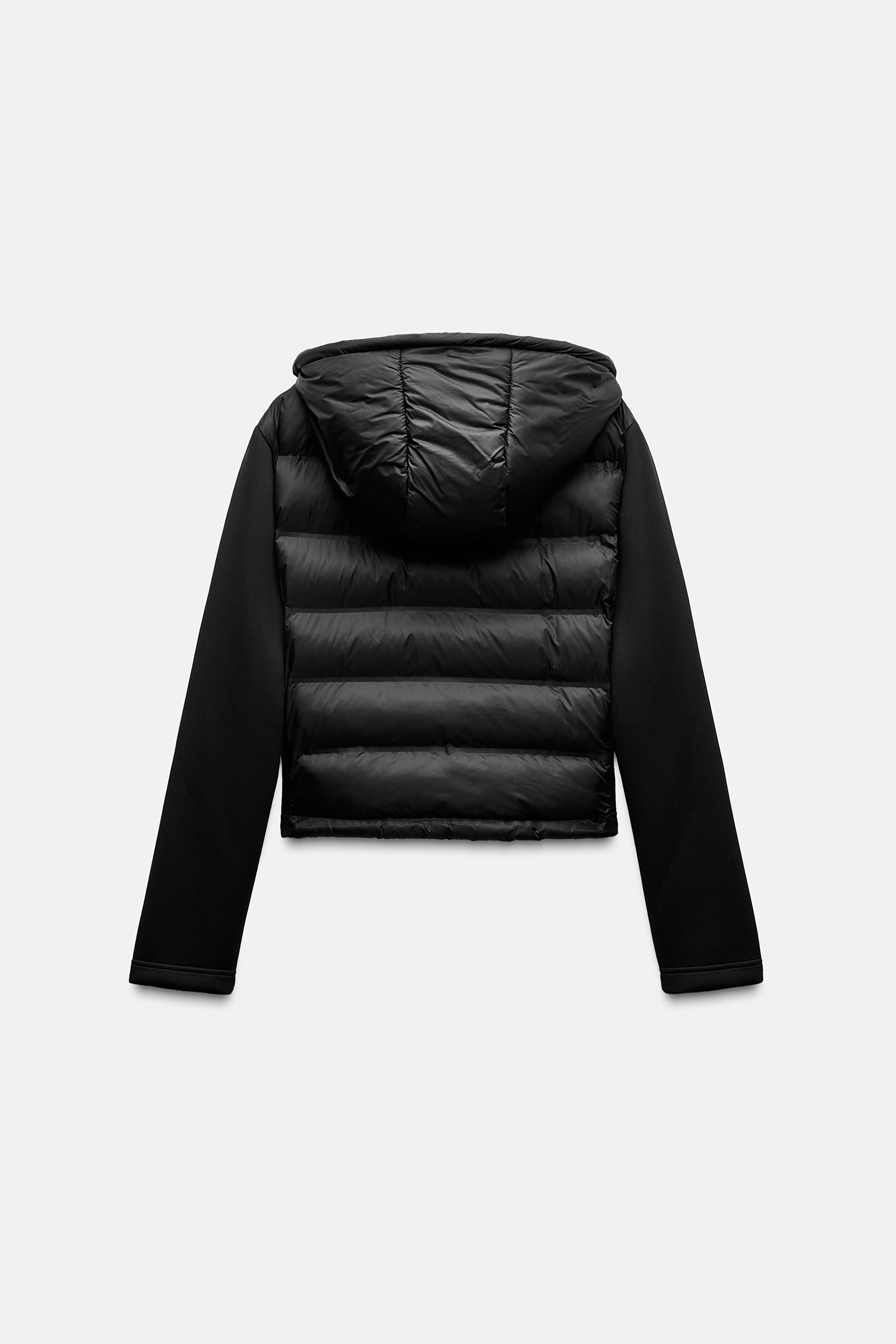 Black zara puffer jacket best sale