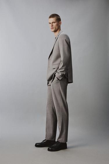REGULAR FIT TEXTURED SUIT BLAZER - Beige by Zara - Image 3