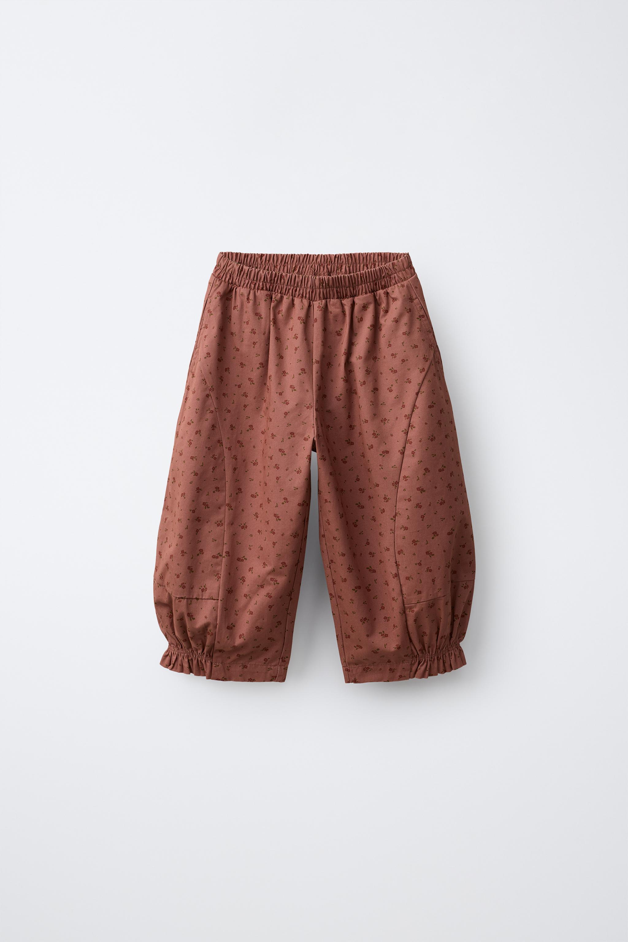 FLORAL BALLOON TROUSERS — Pink