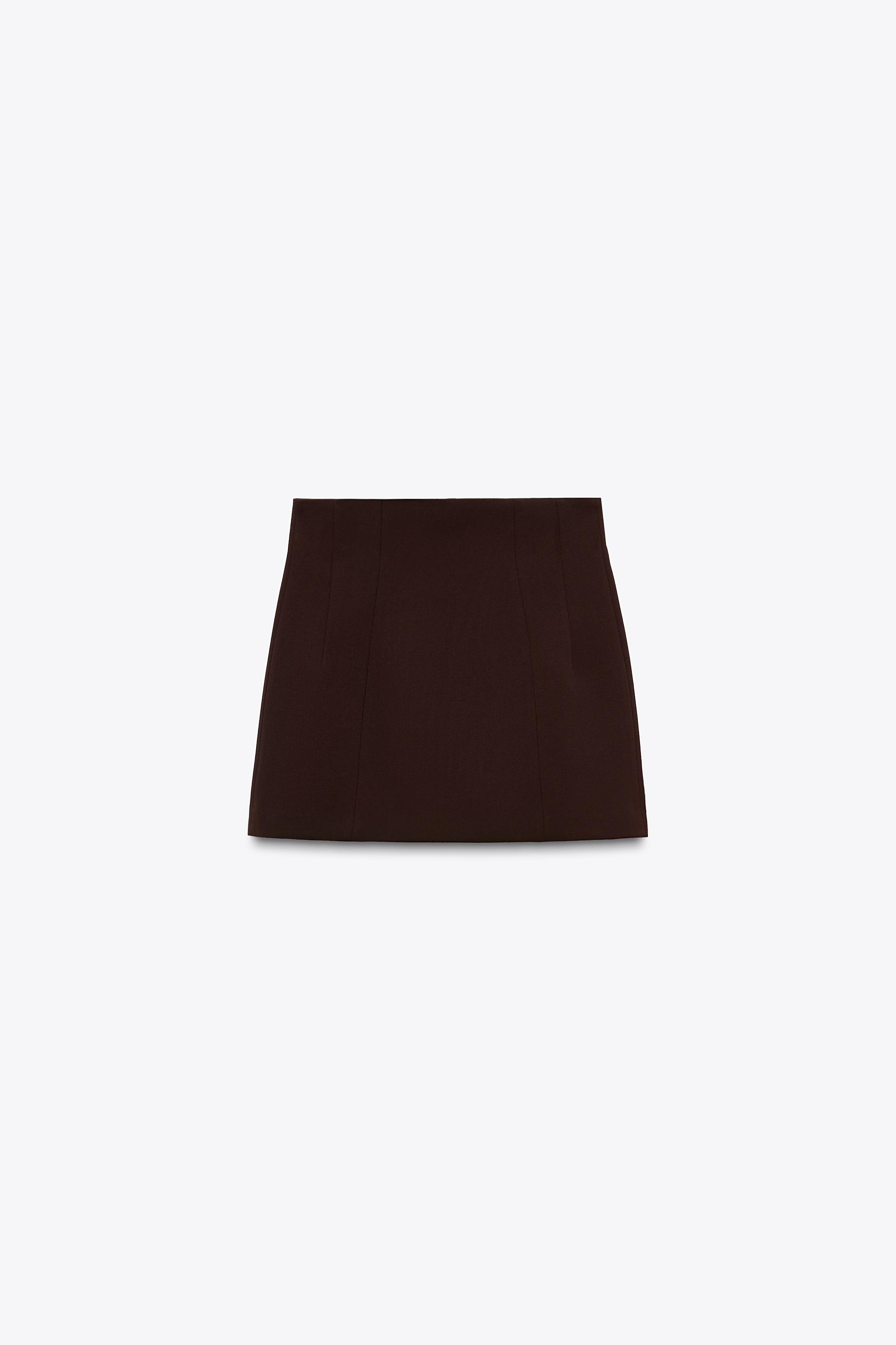 ZW COLLECTION MINI SKIRT - Brown | ZARA United States
