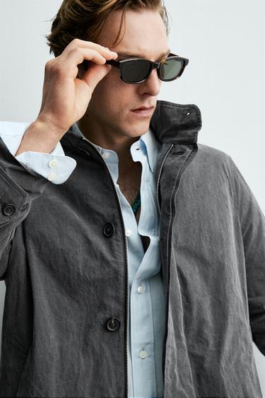 TRENCH LÉGER EFFET DÉLAVÉ AARON LEVINE X ZARA - Gris chiné de Zara - Image 4