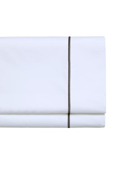 SATEEN FLAT SHEET WITH TRIM - MIDNIGHT BLUE by Zara