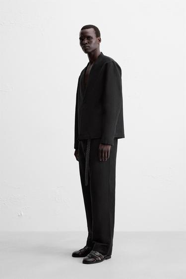BLAZER COSTUME COTON - LIN - Noir de Zara - Image 3