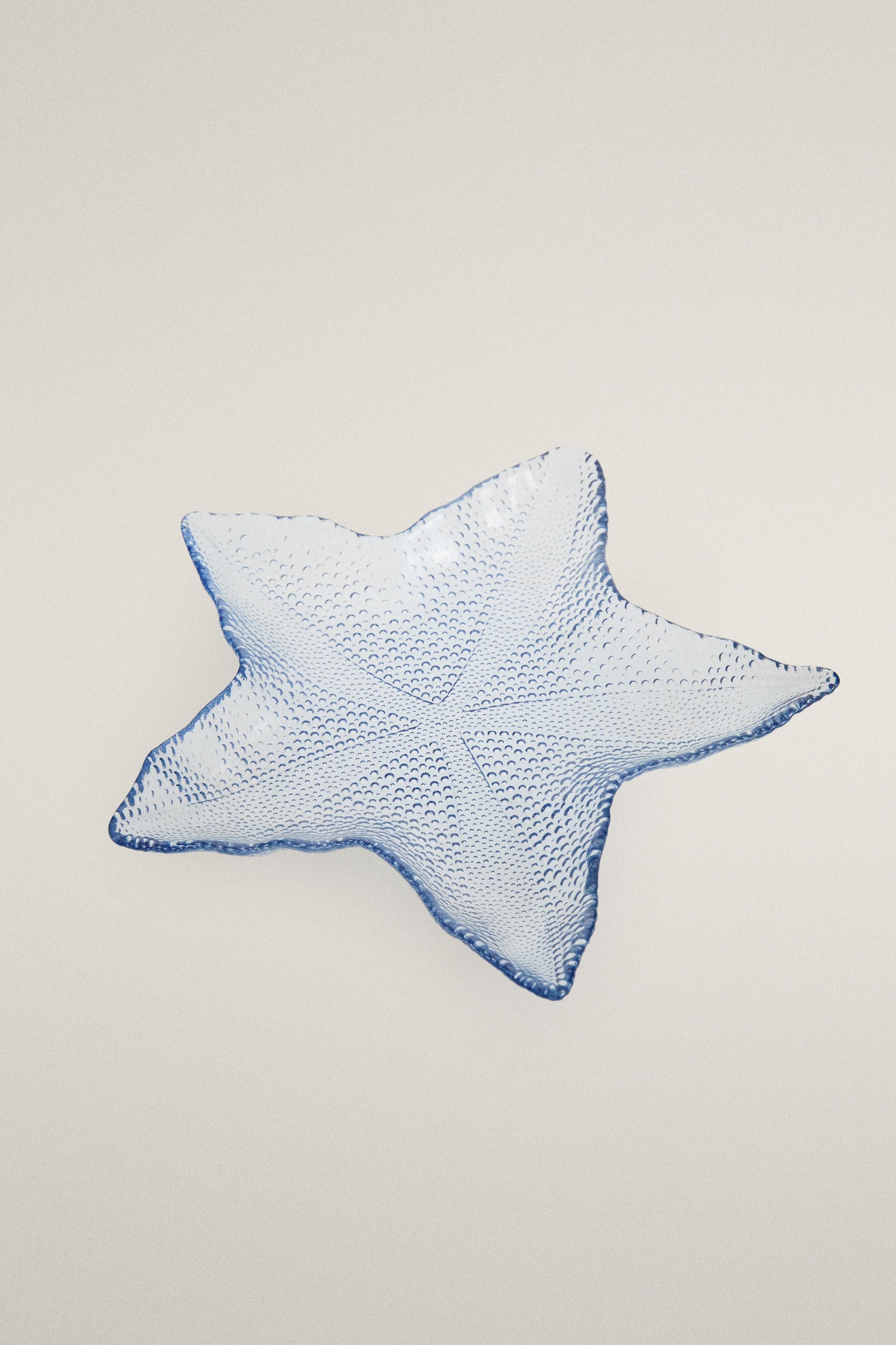 STARFISH GLASS SERVING DISH — Light blue (alternate view)