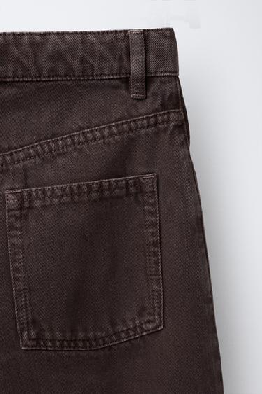 RELAXED BAGGY DENIM TROUSERS - Brown by Zara - Image 3