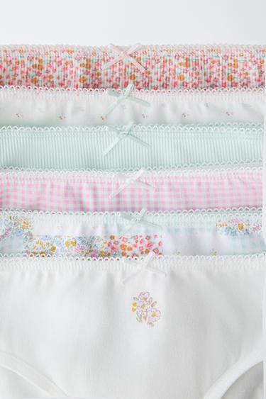2-6 YEARS/ SIX-PACK OF PATCHWORK AND FLORAL RIB BRIEFS - Multicoloured by Zara - Image 1