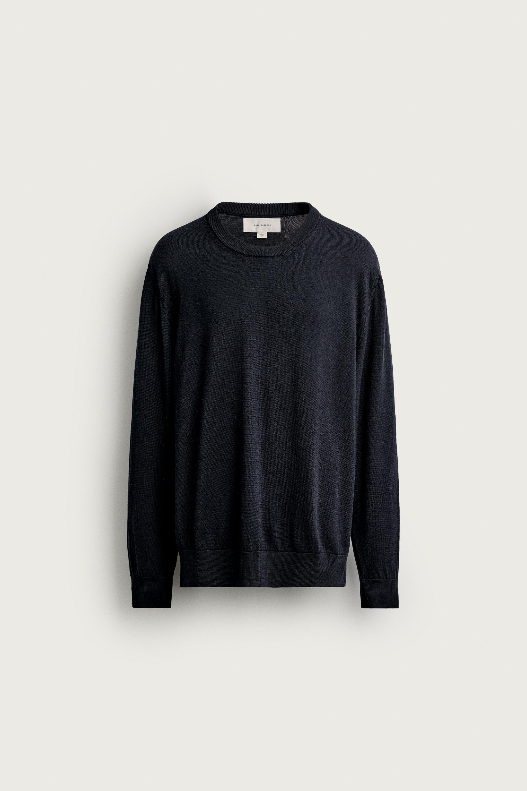100% WOOL REGULAR FIT JUMPER — Navy blue