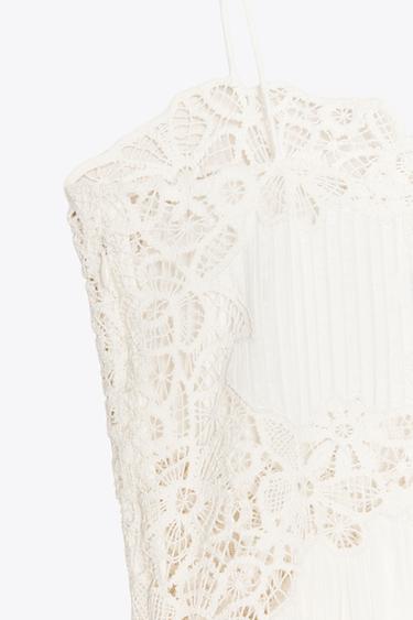 ZW COLLECTION EMBROIDERED DRESS - Ecru by Zara - Image 6
