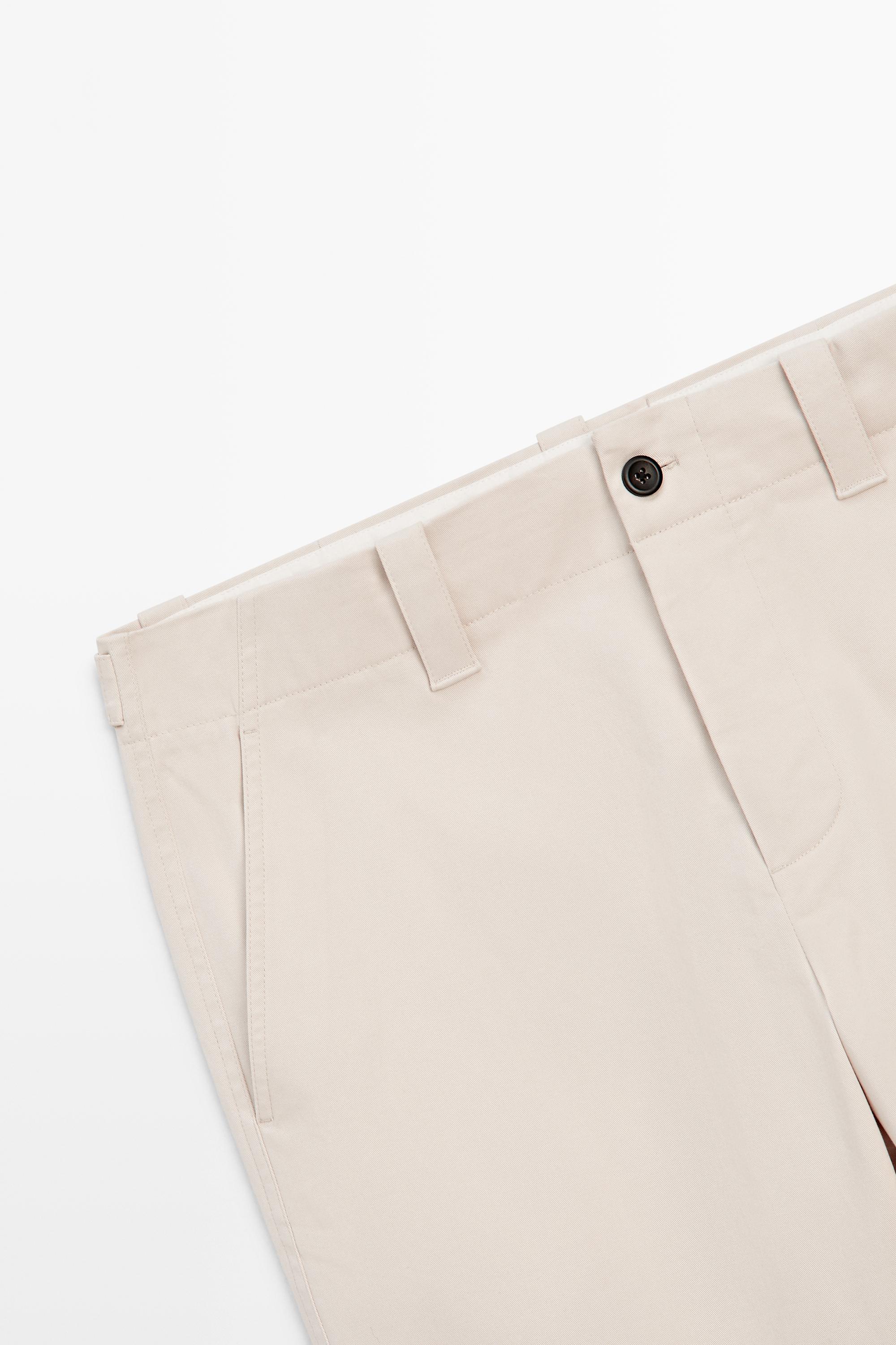Cotton blend pants with waist detail