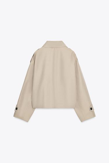 SHORT DOUBLE-BREASTED TRENCH COAT - camel by Zara - Image 1