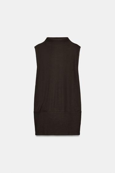 FLOWY HIGH NECK TOP - Bottle green by Zara - Image 4