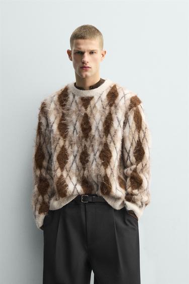 JERSEY CEPILLADO JACQUARD ROMBOS - Crudo de Zara