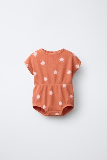 SUN TEXTURED ROMPER - Brick by Zara