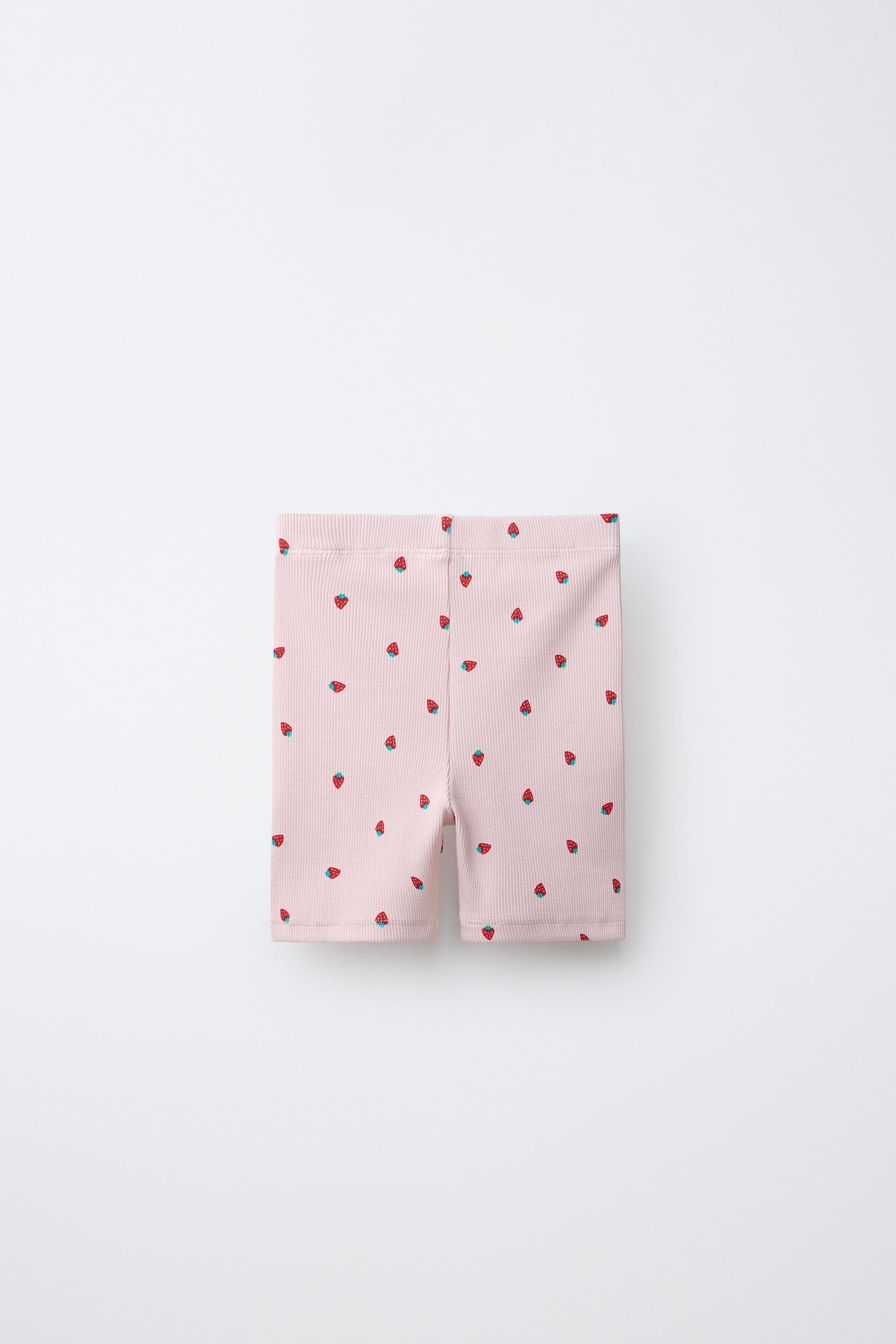 TWO-PACK RIB CYCLING LEGGINGS WITH LEMONS AND STRAWBERRIES
