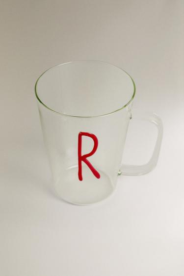 BOROSILICATE MUG WITH INITIAL R — Red 2