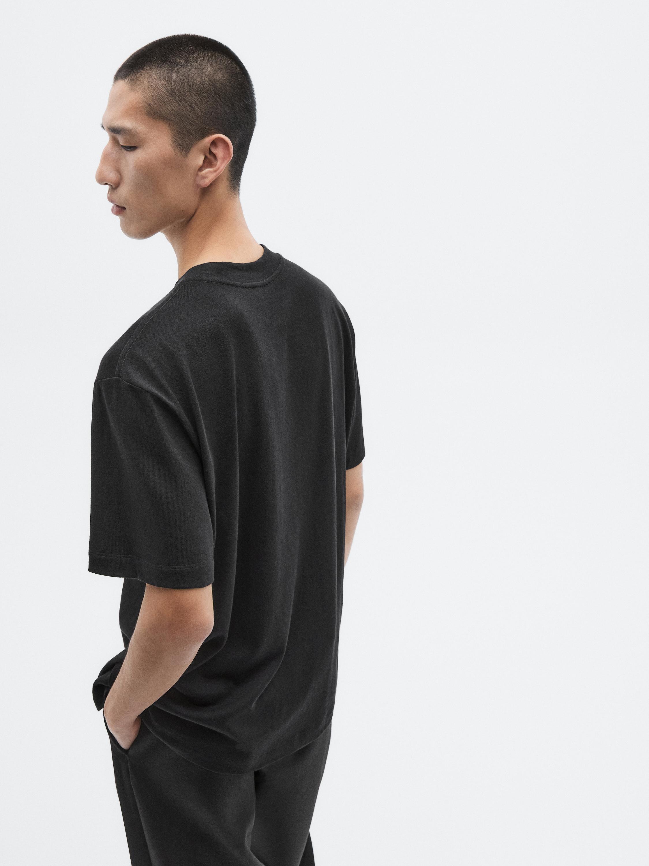 Short sleeve cotton blend T-shirt