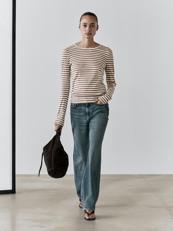 Striped 100% cotton T-shirt from Zara - $70