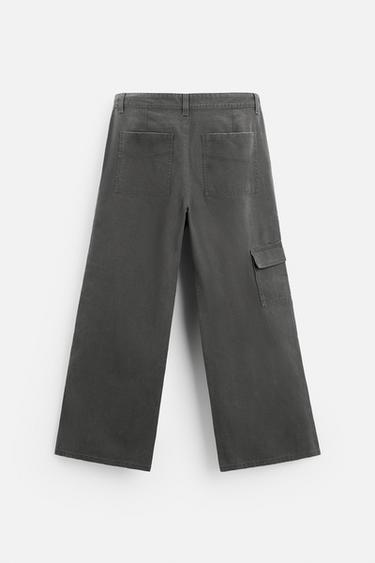 RELAXED FIT WASHED TROUSERS - Grey by Zara - Image 6