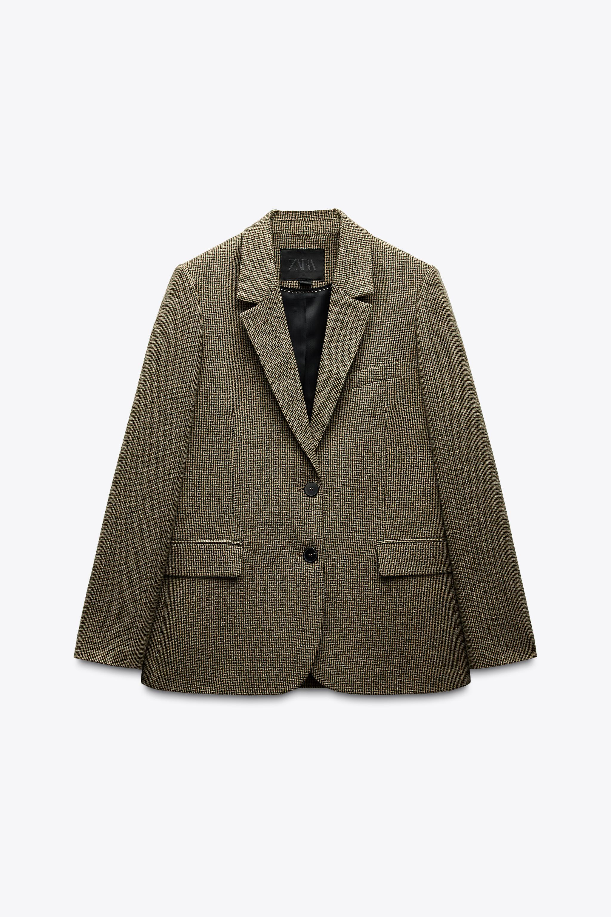 Wool Blend Check Tailored Blazer Zara Zw Collection Zara Blazer