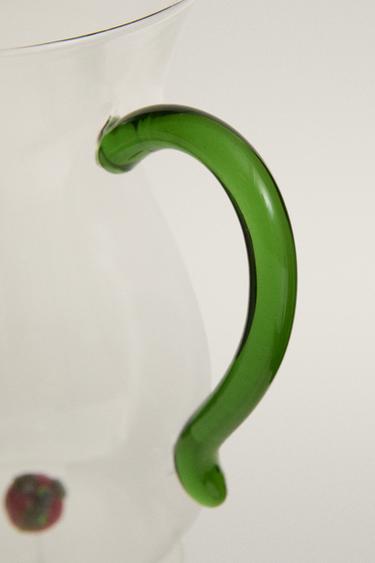 BOROSILICATE STRAWBERRY JUG - Green by Zara - Image 2